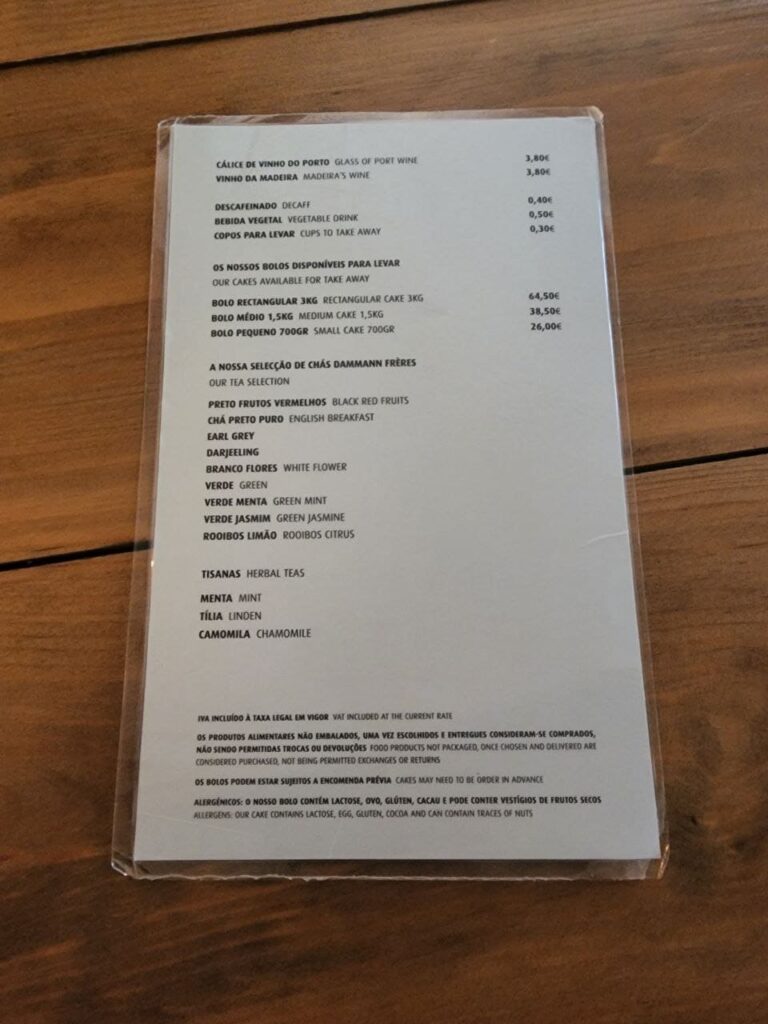 Landeau Chocolate Menu
